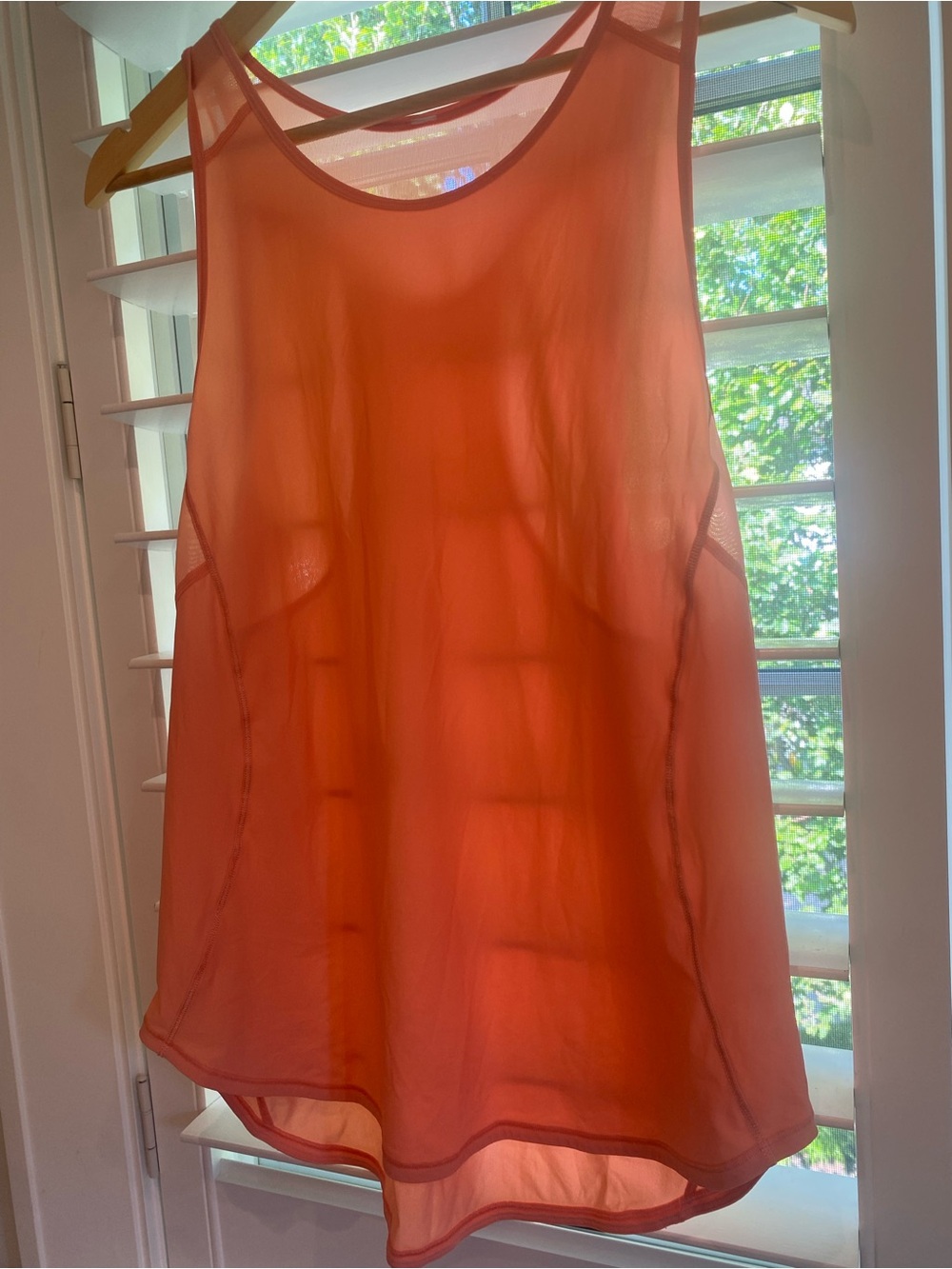 Lululemon Coral Sleeveless Mesh Tank Top
